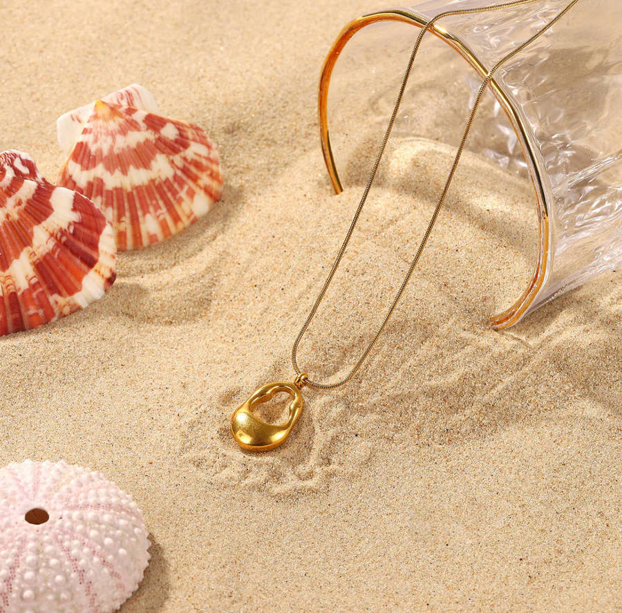 Gold Plated Hollow Water Drop Pendant in high quality velvet jewellery gift box