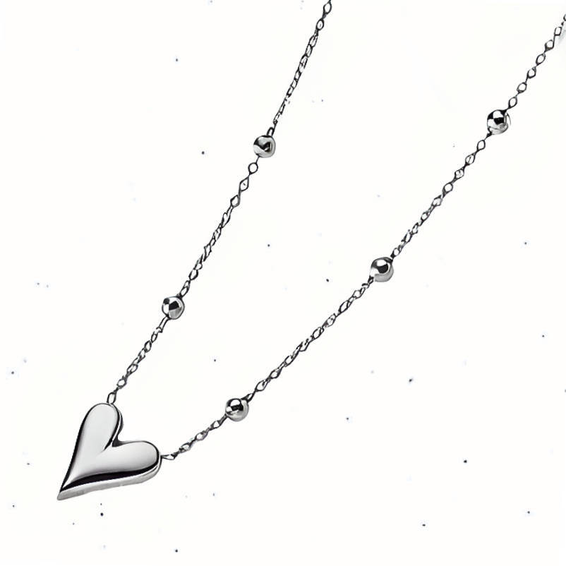 Silver Plated Chic Heart Necklace in Velvet Jewellery Box