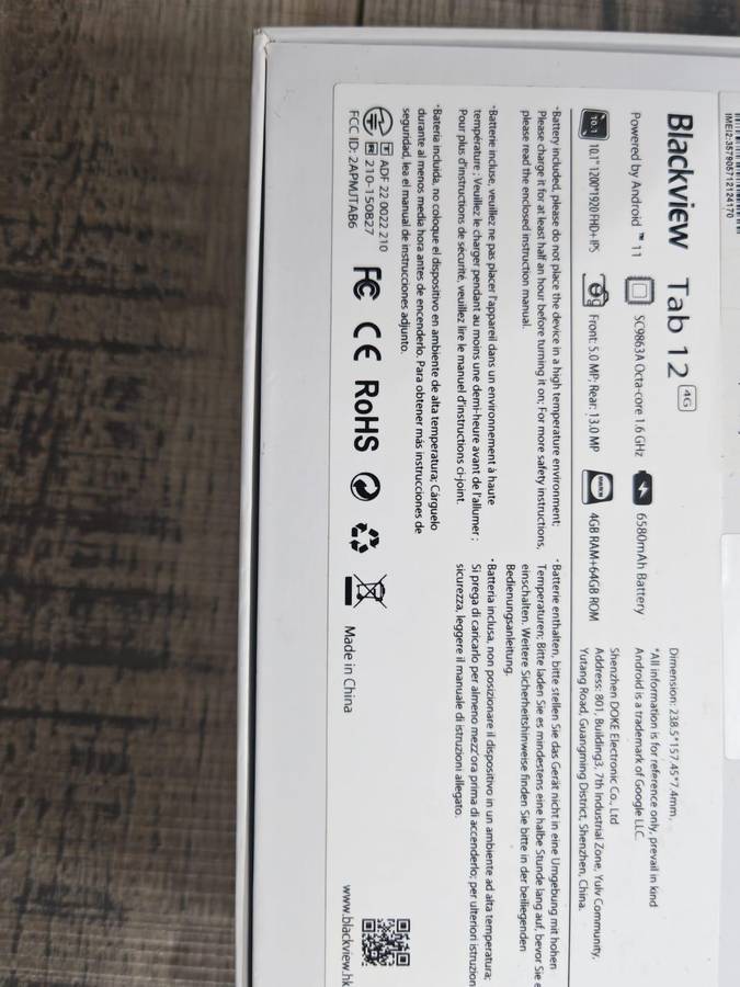 BLACKVIEW Tab 12 10.1-inch 4G Tablet (Dual SIM)