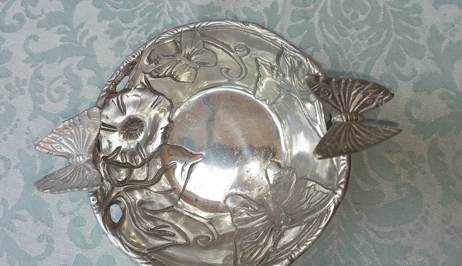 TWO ART DECOR PEWTAL SERVING BOWLS