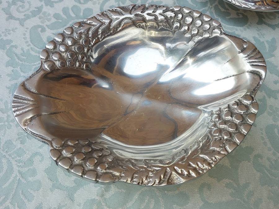 TWO ART DECOR PEWTAL SERVING BOWLS