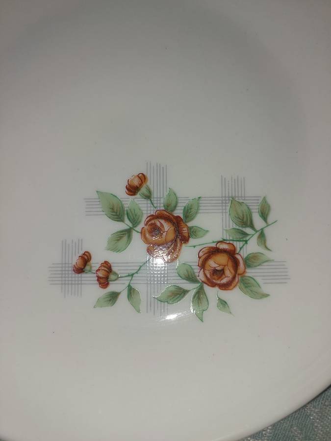 A VINTAGE COLLECTION OF 8 W MADE IN SOUTH AFRICA FINE ROSES PORCELAIN SIDE PLATES