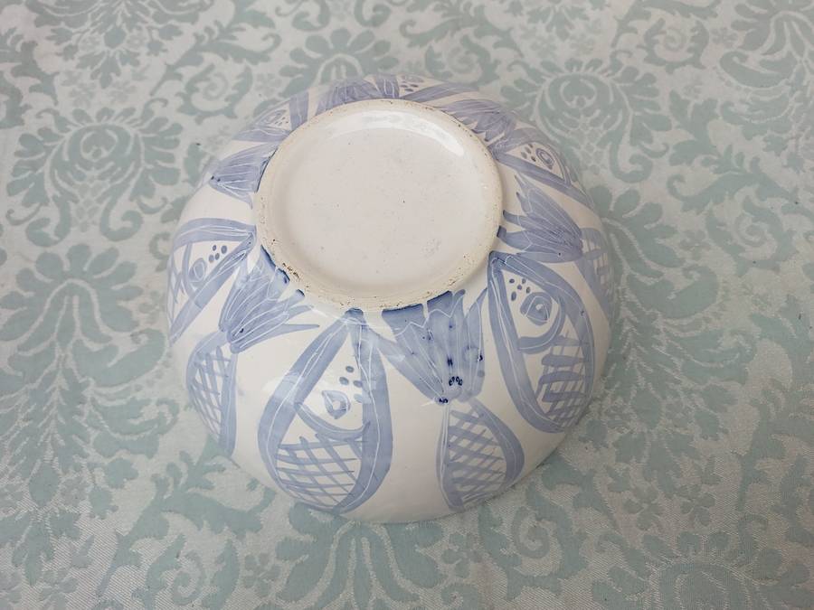 Hand painted ceramic mixing bowl