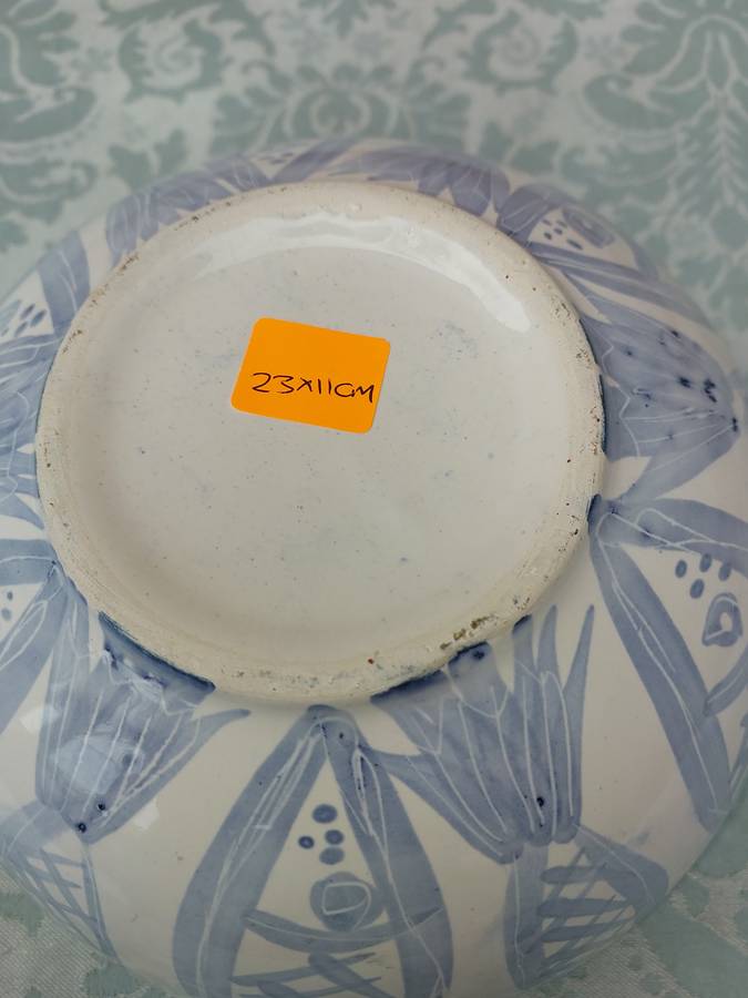 Hand painted ceramic mixing bowl