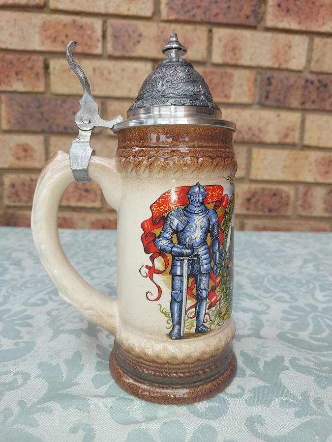 German Vintage Stein With Pewter Lid  sold as is