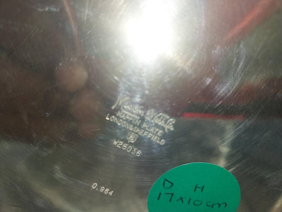 A Mappin and Webb Silver Plated Two-Piece Ice Pail  sold as is