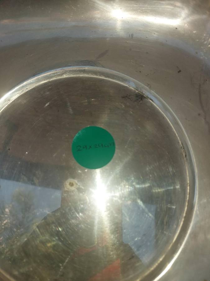 A VINTAGE VICTORIAN SILVER PLATED SERVING BOWL SOLD AS IS