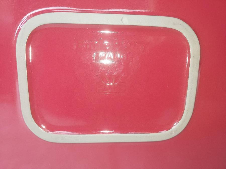 A EMILE HENRY RED CASSEROLE DISH MADE IN FRANCE SOLD AS IS
