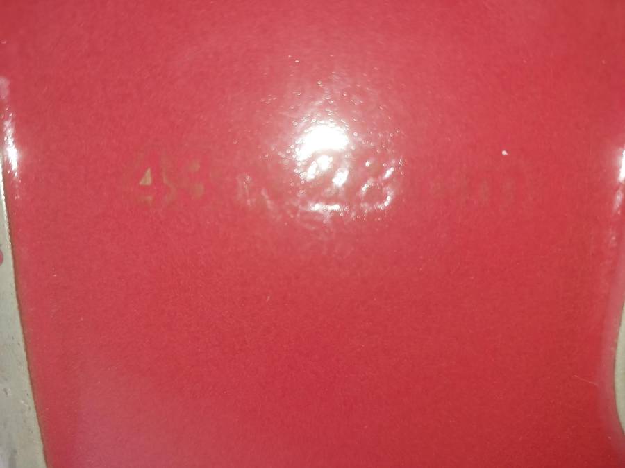 A EMILE HENRY RED CASSEROLE DISH MADE IN FRANCE SOLD AS IS