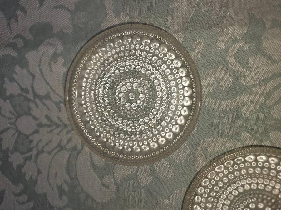 A SET OF 5 ART DECOR CANOP'E GLASS PLATES SOLD AS IS