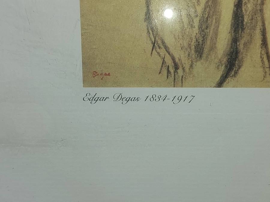 A PRINT COPY OF THE ORIGINAL LA TOILETTE EDGAR DEGAS CHARCOAL OR PENCIL SKETCH ARTWORK
