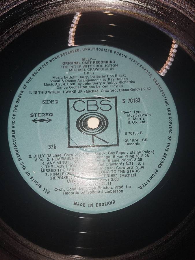 AN ALBUM, BILLY, THE PETER WITT PRODUCTION, MICHAEL CRAWFORD , SOLD AS IS