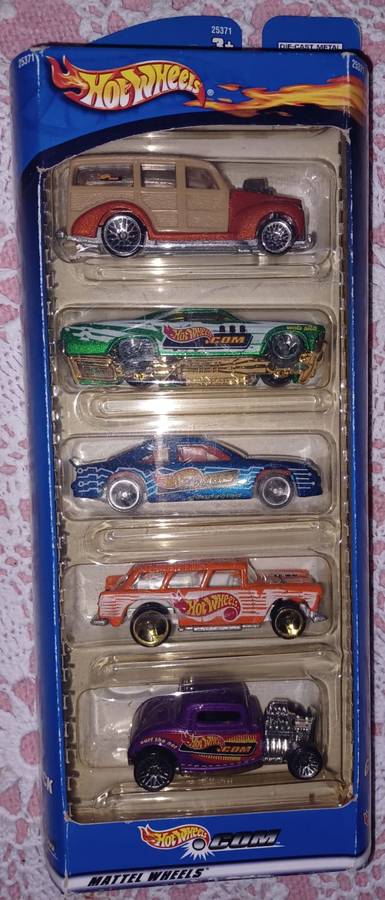 2000 Hot Wheels 5 Pack Set Nomad Chevy 65 Impala Wood Panel Van 32 Ford