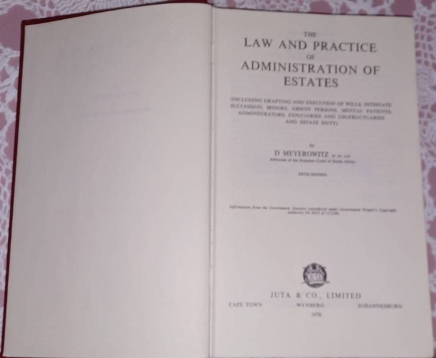 The Law & Practice of Administration of Estates D Meyerowitz