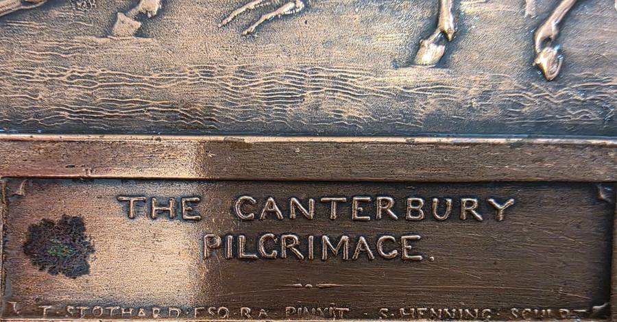 19Th Century Very Rare Coper Ingraved plagues. The Canterbury Tales & Cavalade Proceeding Robin Hoo