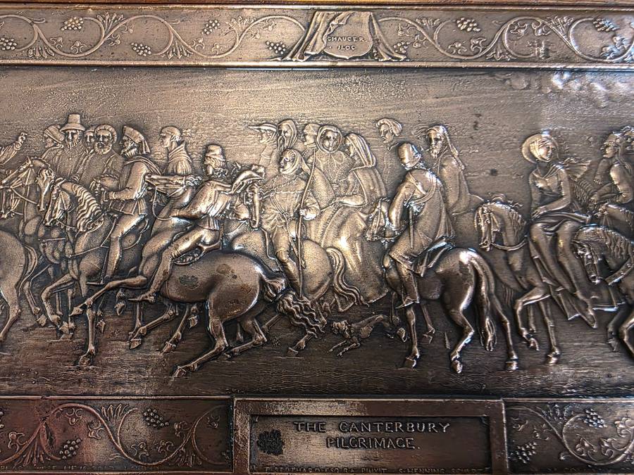 19Th Century Very Rare Coper Ingraved plagues. The Canterbury Tales & Cavalade Proceeding Robin Hoo