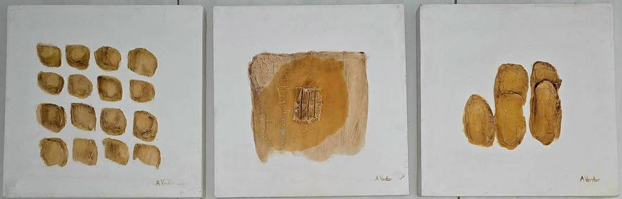 Alet Venter - Abstract Trytich 3 x Mixed Midia Paintings R28 000.00