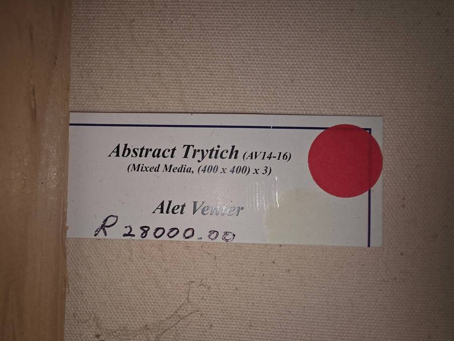 Alet Venter - Abstract Trytich 3 x Mixed Midia Paintings R28 000.00