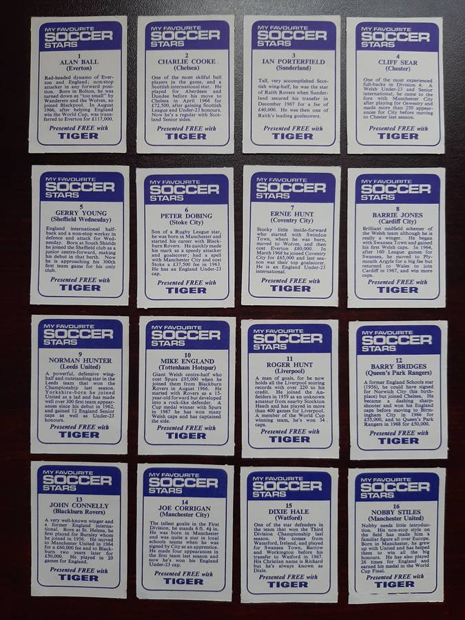 My Favourite Soccer Stars presented with Tiger (Blue backs - complete set)