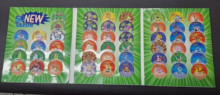 Vintage Pokemon Tazos complete collection | Book 1, 2 & 3 | Simba