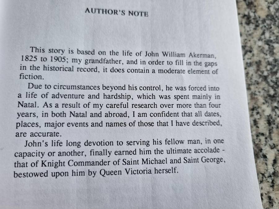 The RELUCTANT ADVENTURER CEDRIC C AKERMAN (  on the Life of JOHN WILLIAM AKERMAN 1825 - 1905 )
