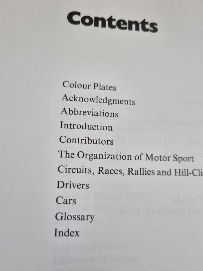 The ENCYCLOPAEDIA OF MOTOR SPORT Ed. G N GEORGANO Fwd. Stirling Moss (  see  S A Index references