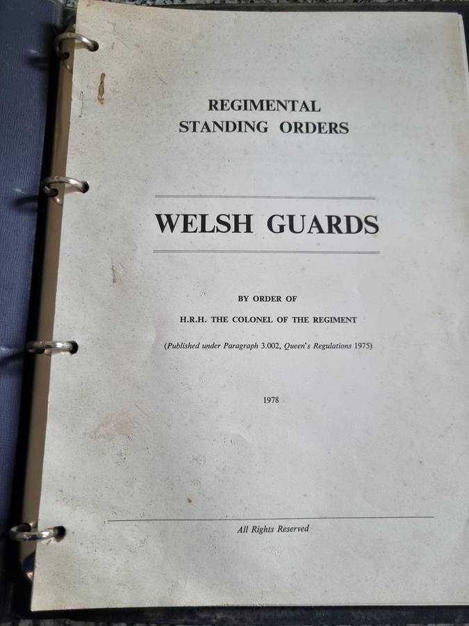 REGIMENTAL STANDING ORDERS WELSH GUARDS 1978 Wales