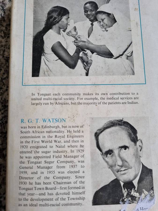 TONGAATI An African Experiment R G T WATSON  ( On a Sugar Estate in the early days of Natal )