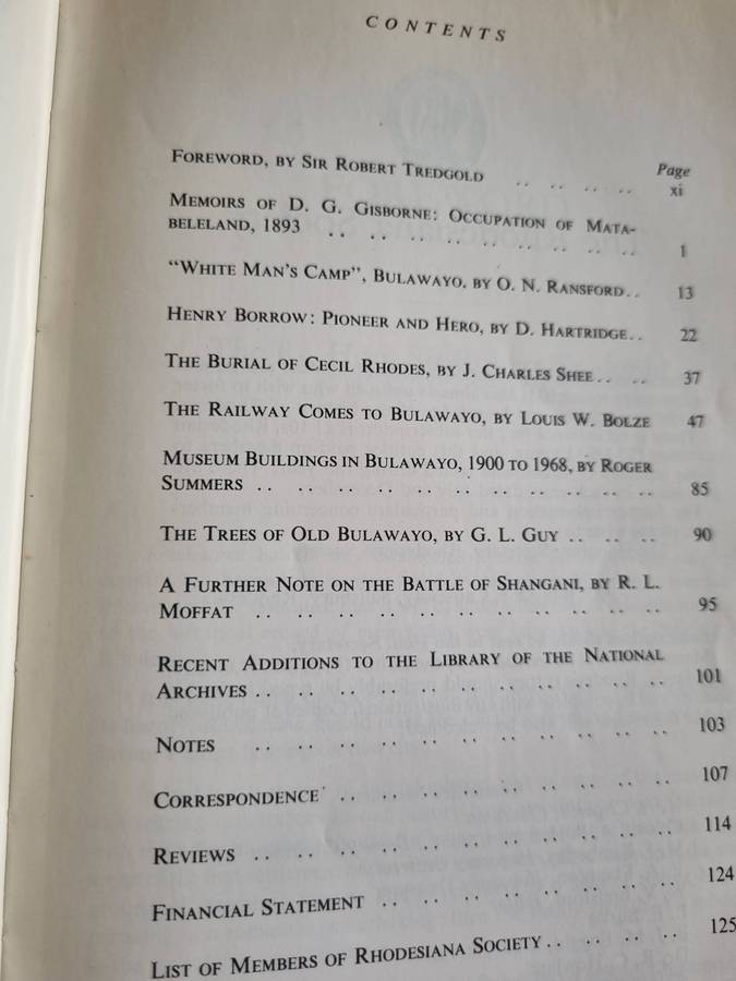 RHODESIANA SPECIAL ISSUE 75th Anniversary of OCCUPATION of MATABELELAND July 1968