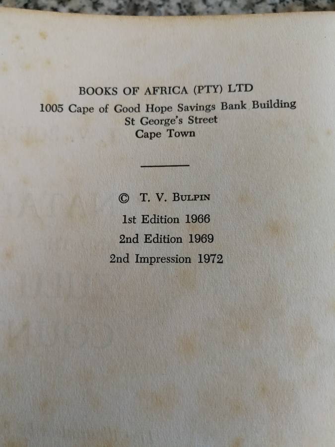 NATAL AND ZULU COUNTRY T V BULPIN First Edition 2nd Impression 1972 Hardcover
