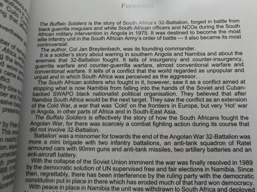 THE BUFFALO SOLDIERS Story of South Africa's 32 Battalion 1975 -1993 Col JAN BREYTENBACH