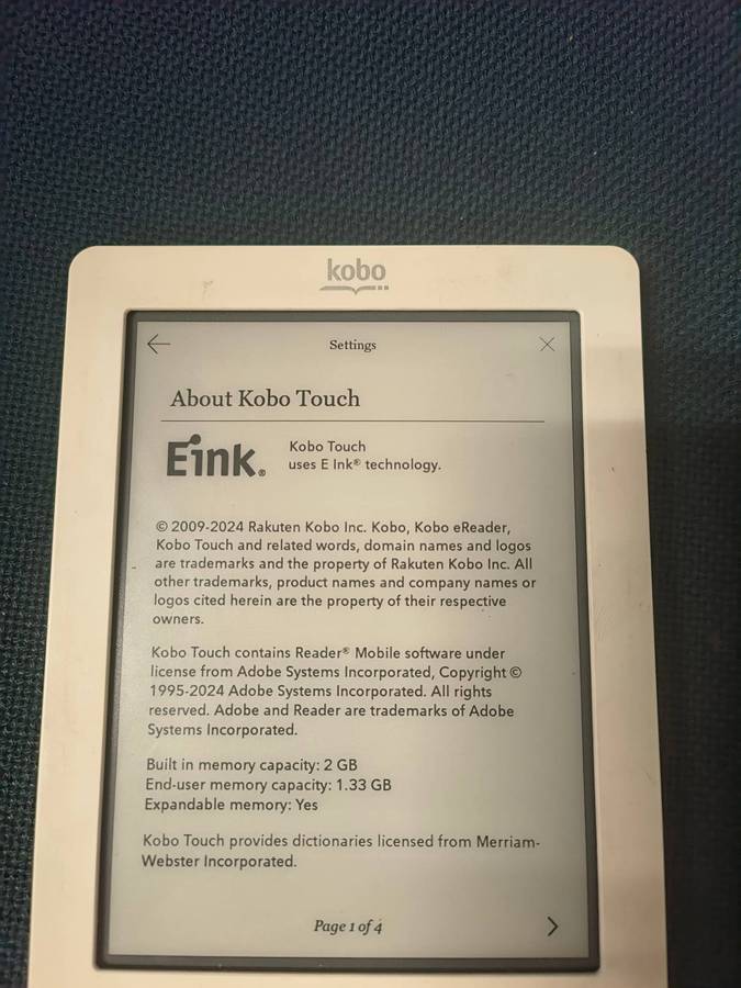 Kobo Touch N905 - EREADER