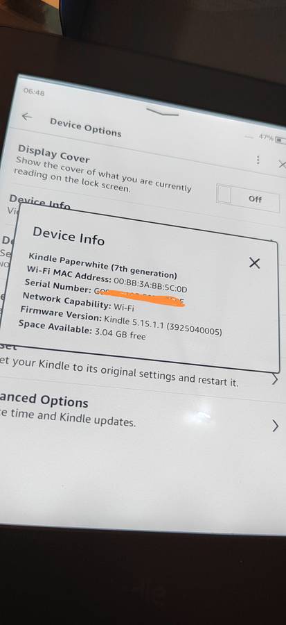 Amazon Kindle Paperwhite  7th Generation 6inch 4GB