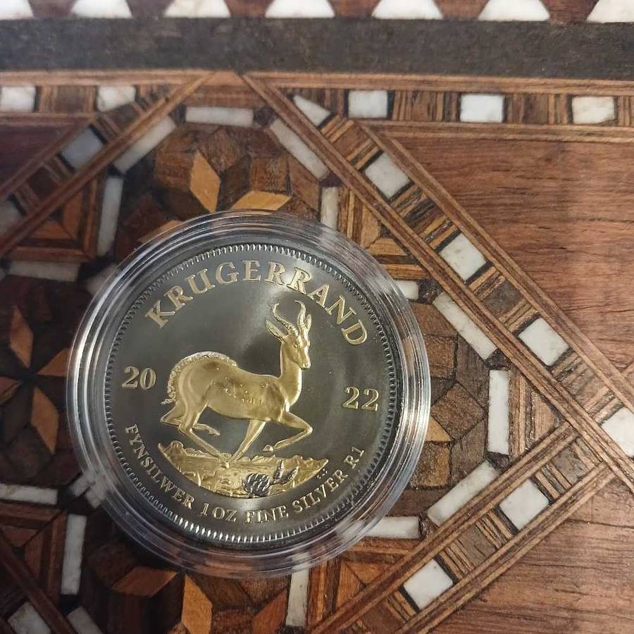 Krugerrand- Ruthenium and gold plated