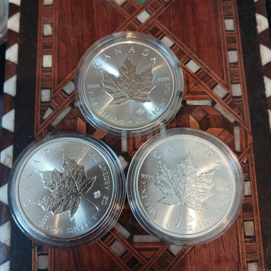 3 x oz silver maples