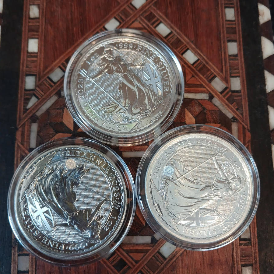 3 x 1oz silver britannias