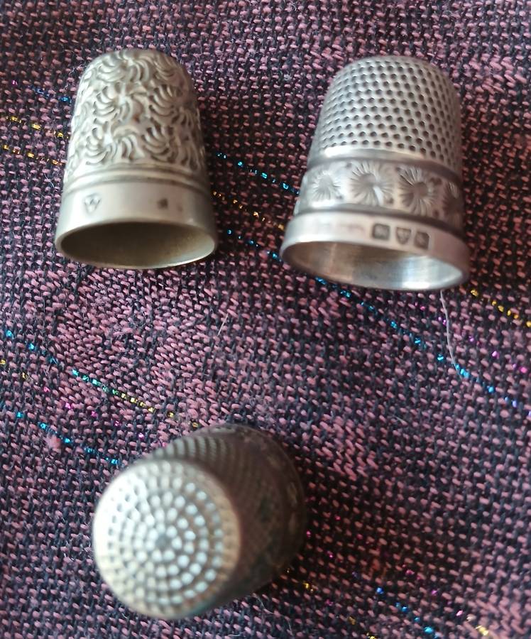 Vintage Silver Thimbles Set of 3