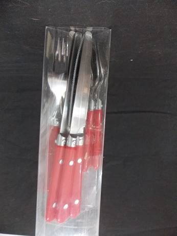 Set of Plastic and Stainless Steel Cutlery Set