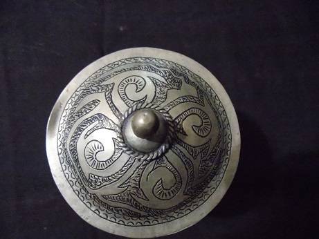 Antique Pewter Trinket Bowl with Lid