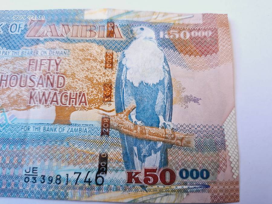 Bank of Zambia 50000 Kwacha bank note of 2008