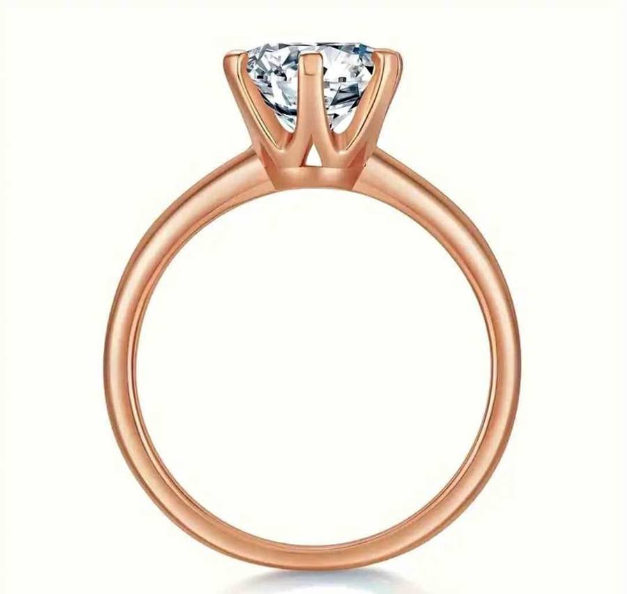 Diamond Ring 1ct Moissanite Diamond Ring Rose Gold
