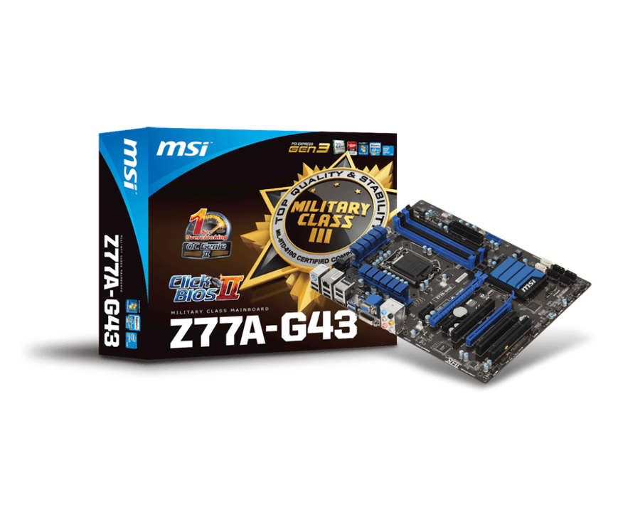 MSI Z77A-G43 LGA 1155 Intel Z77 HDMI SATA 6Gb/s USB 3.0 ATX Intel Motherboard & USB 3.0 PCIe Card