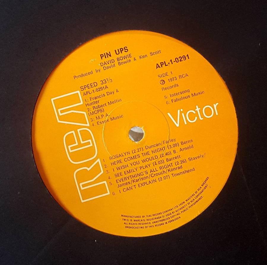 DAVID BOWIE - PINUPS Vinyl, LP, Album Country: South Africa Released: 1973