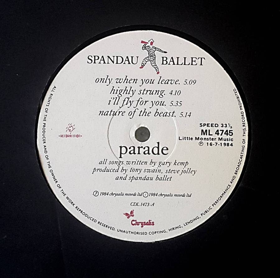 SPANDAU BALLET - PARADE Vinyl, LP, Album, Gatefold Country: South Africa Released: 1984