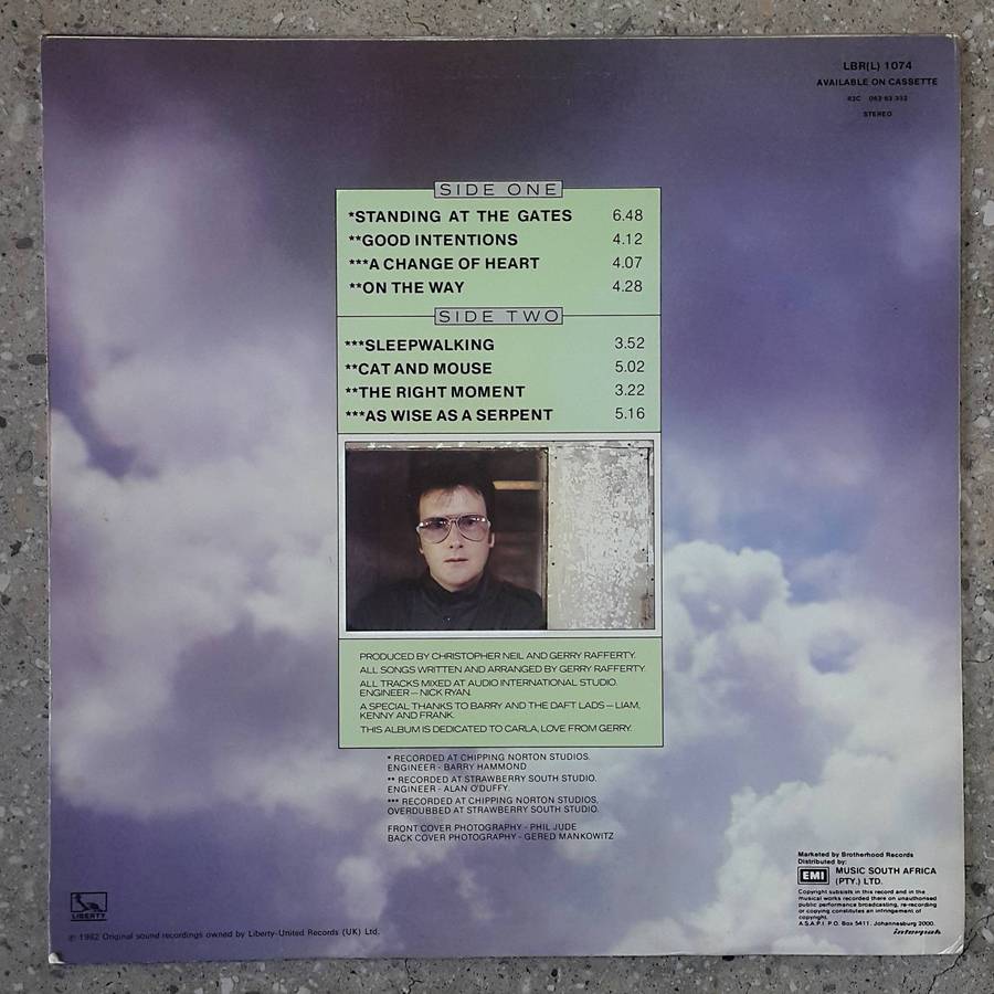GERRY RAFFERTY - SLEEPWALKING Vinyl, LP, Album Country: South Africa Released: 1982