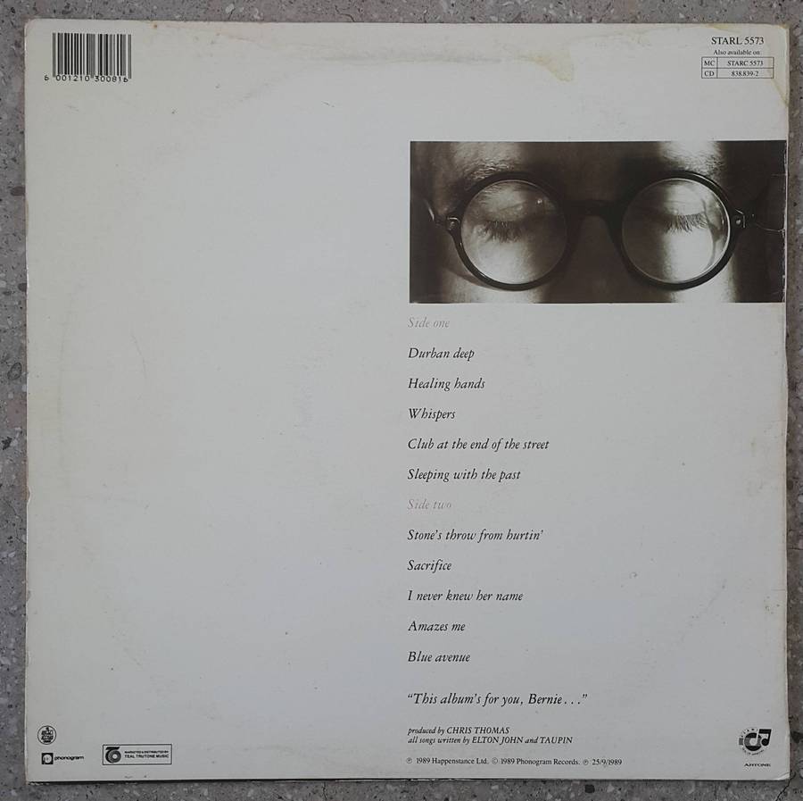 ELTON JOHN - SLEEPING WITH THE PAST Vinyl, LP, Album Country: South Africa Released: 1989