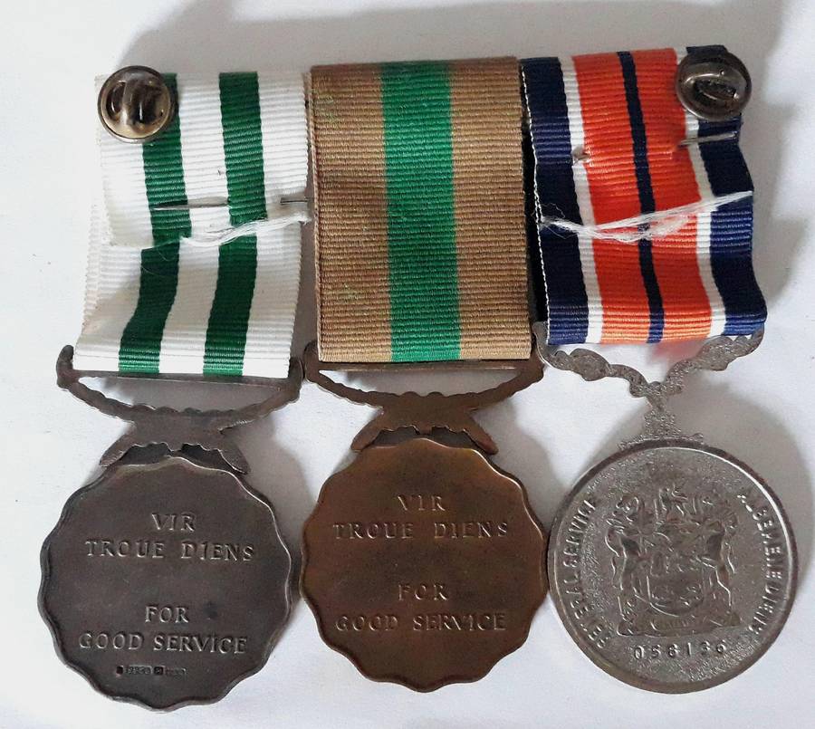 SADF Medal Set - General Service, 10 Year and 20 Year Good Service Medals