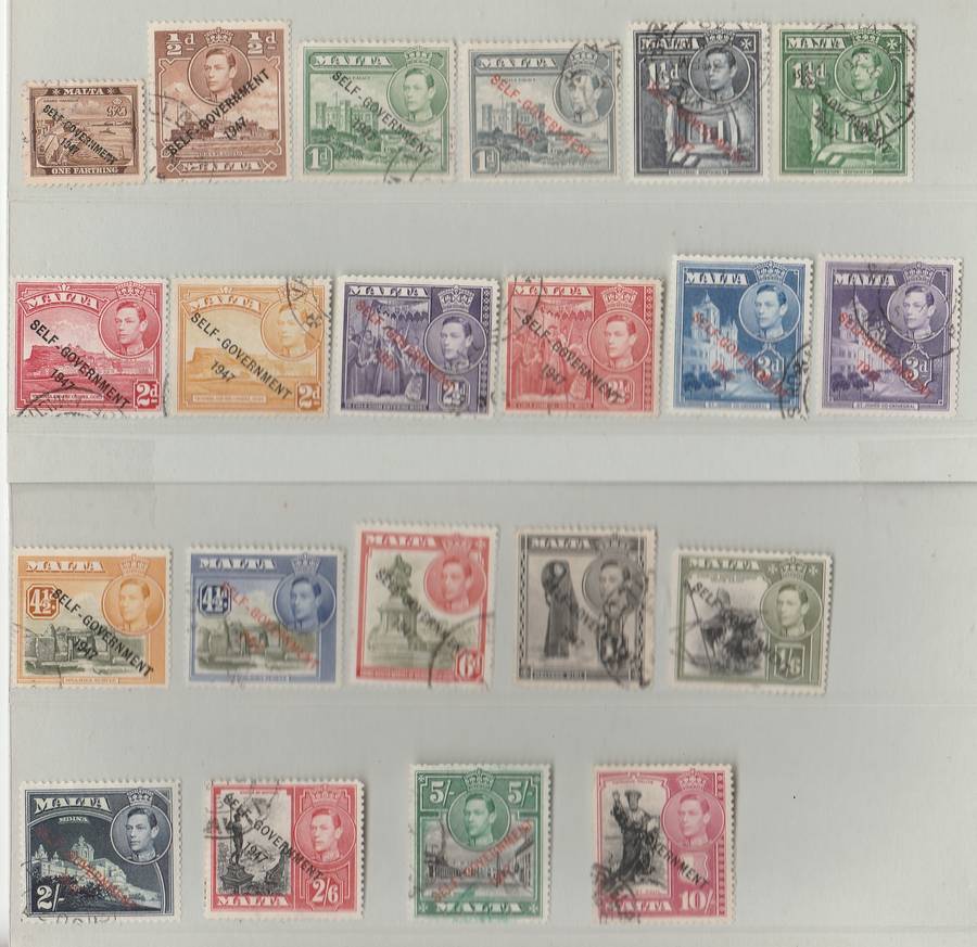 MALTA    1948  SELF GOVT    .   FULL SET   UP TO 10/-