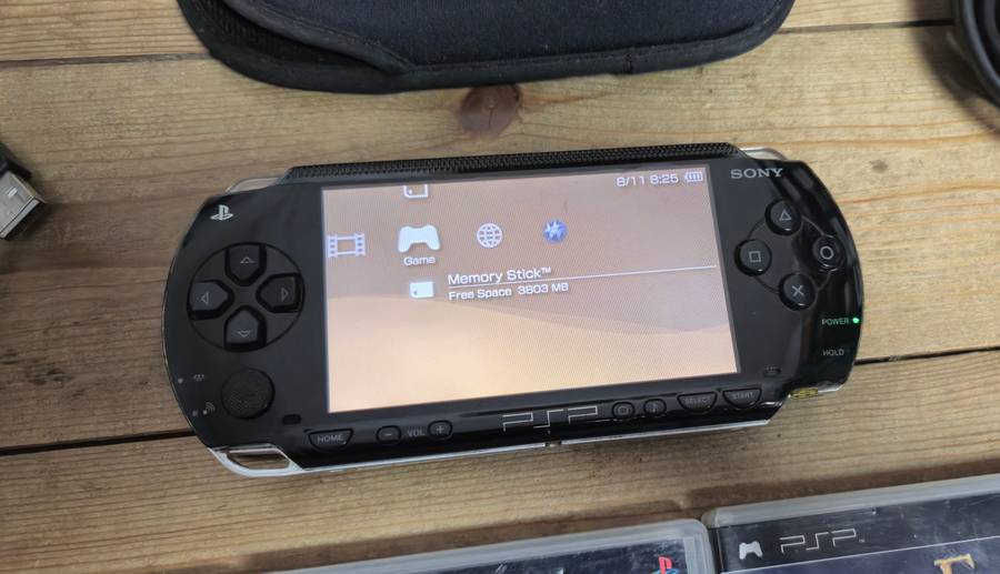 PSP Fat Bundle with 5 Games, Original Charger, Memory Stick