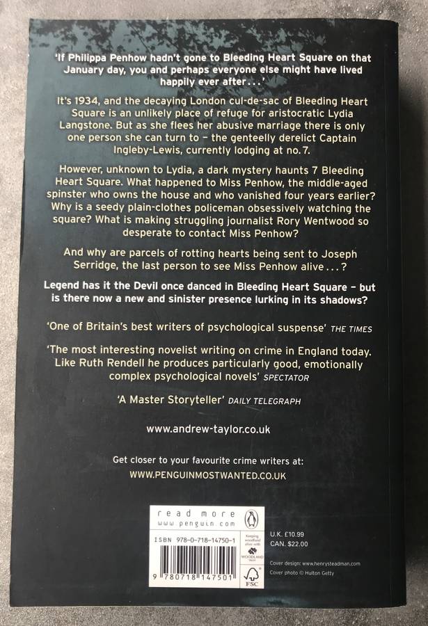 Bleeding Heart Square by Andrew Taylor [Large Paperback: Good]